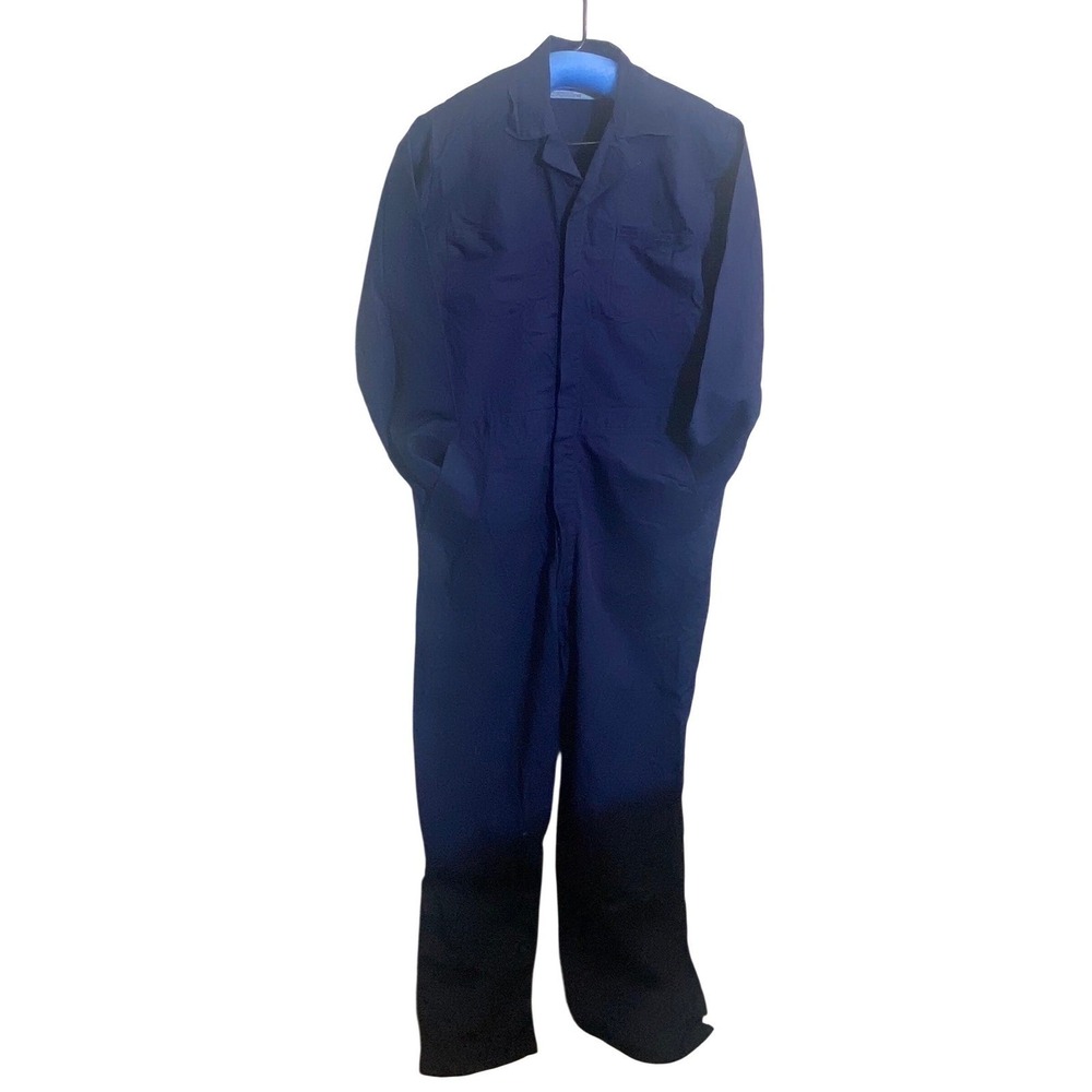 Official Workwear Mens Navy Blue Cotton Coveralls Jumpsuit Size 42-Long